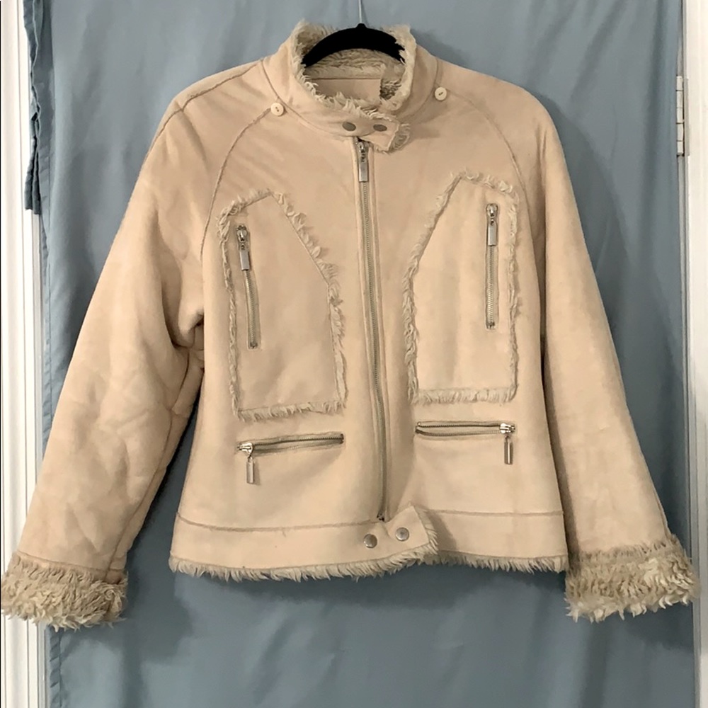 Fleece lined suede jacket